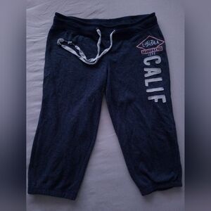 Ardene Kids Navy Blue 'CALIF' Capri Sweatpants with White Drawstring